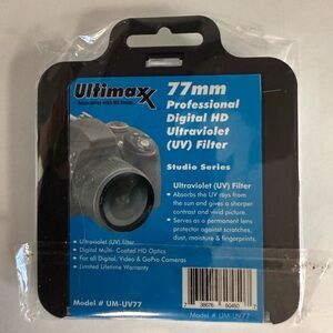 Ultimaxx 77mm Professional Digital HD UV Filter - Black